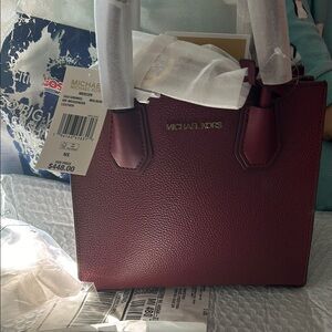 Michael Kors Burgundy Tote Bag